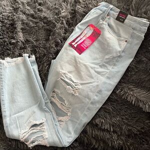 Simple Society High Rise Ankle Skinny Distressed Jeans